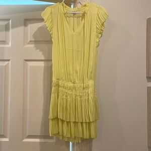 Current Air Zoe Pleated Mini Dress Yellow